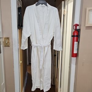 White Textured Bathrobe